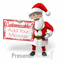Santa Cheery Dance With Sign PowerPoint animation