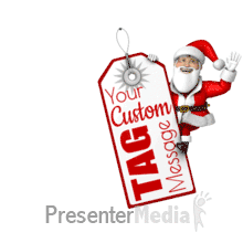 Santa Swinging On Sales Tag PowerPoint animation