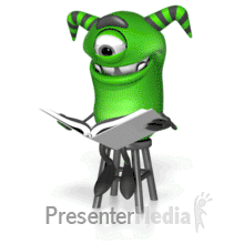 M Monster Reading Story PowerPoint animation