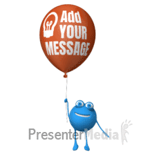 Roundy Flying On Balloon PowerPoint animation