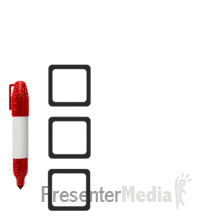 Marker Drawing Three Check Marks PowerPoint animation