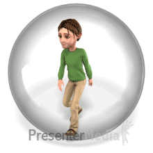 Man Walking In Bubble PowerPoint animation
