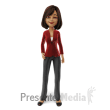 Business Woman Emote Wave PowerPoint animation