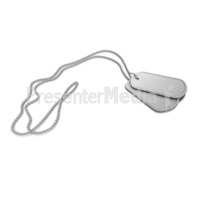 Military Dog Tags Laying Down Presentation clipart