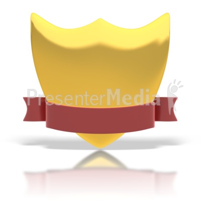Gold Shield And Ribbon Presentation clipart
