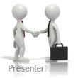 Business Grey Stickmen Shake Hands - Presentation Clipart