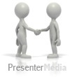 Two Grey Stickmen Shake Hands - Presentation Clipart