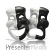 Black and White Theater Masks Presentation clipart