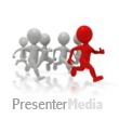 Stick Figures Leading The Race - Presentation Clipart