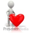 Stickman Giving Red Heart - Presentation Clipart
