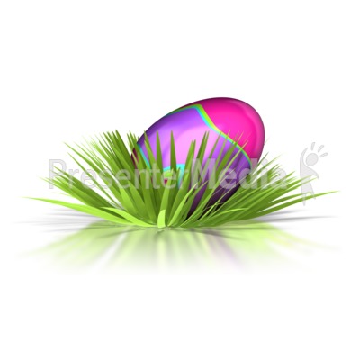 Retro Easter Egg In Grass Presentation clipart