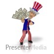 Uncle Sam Holding Money  Presentation clipart