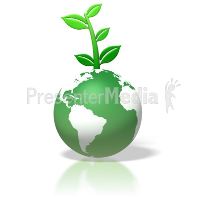 Green Earth Leaves Growing On Top Presentation clipart