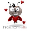 Ladybug - Love Bug Flying Holding Heart Presentation clipart