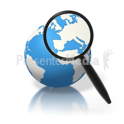 Earth Magnifying Glass Europe Presentation clipart