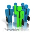 Green Stick Figure Stand Out Crowd Presentation clipart