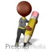 Student With Giant Pencil Presentation clipart