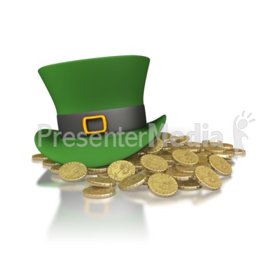 Irish Hat And Gold Presentation clipart