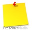 Thumbtack In Yellow Sticky Note - Presentation Clipart