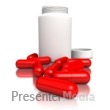 Blank Pill Bottle With Red Pills Presentation clipart