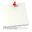 Thumbtack in White Sticky Note - Presentation Clipart