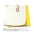Paper Clip Attached to Two Sticky Notes - Presentation Clipart