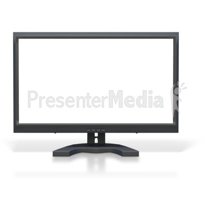 Computer Monitor Blank White Screen Presentation clipart