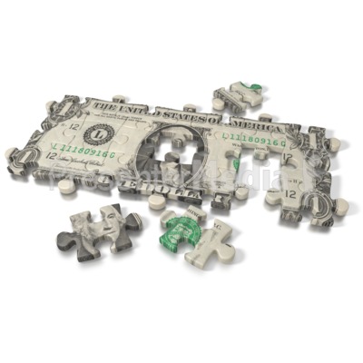 One Dollar Bill Puzzle Presentation clipart