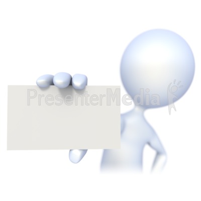 3D Figure Holding a Business Card Presentation clipart