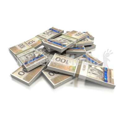 Canadian Hundred Dollar Bill Pile Presentation clipart