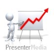 Stick Figure Presenting Graph Increase Presentation clipart