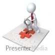 Square Puzzle With Stick Figure Presentation clipart