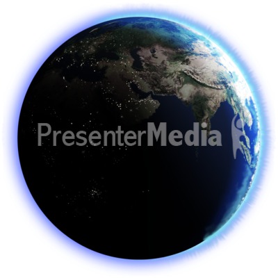 Earth Dark Side City Lights Presentation clipart