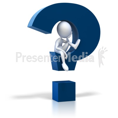 Stick Figure Sitting In Question Mark Presentation clipart