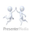 Figures Give High Five - Presentation Clipart