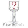 Stick Figure Holding Question Sign - Presentation Clipart