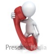 3D Figure Talks on a Giant Phone - Presentation Clipart