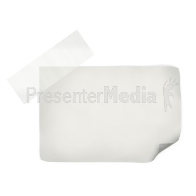 White Note With Tape Presentation clipart