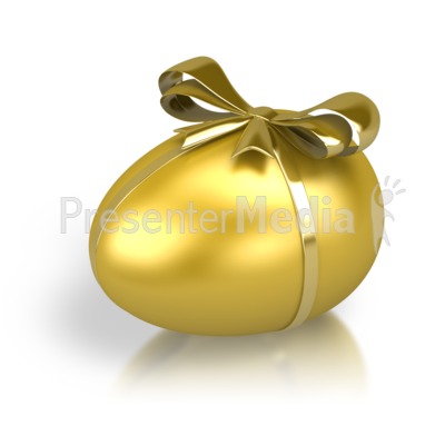 Gold Nest Egg Ribbon Presentation clipart