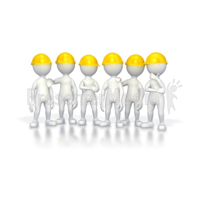 Workers with Hard Hats Presentation clipart