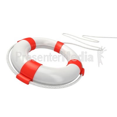 White Life Buoy Rescue Presentation clipart