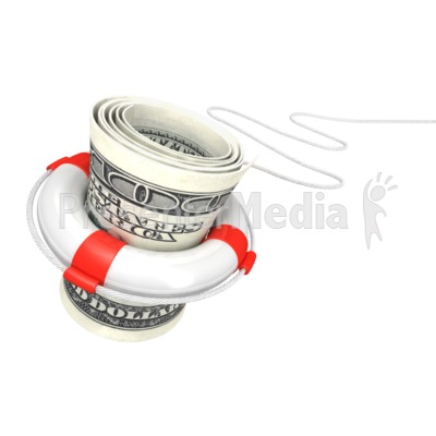 White Life Buoy Save Dollar Presentation clipart
