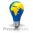 Light Bulb World Map Africa Europe Asia Presentation clipart