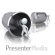 Tin Can Stick Figures Talking - Presentation Clipart