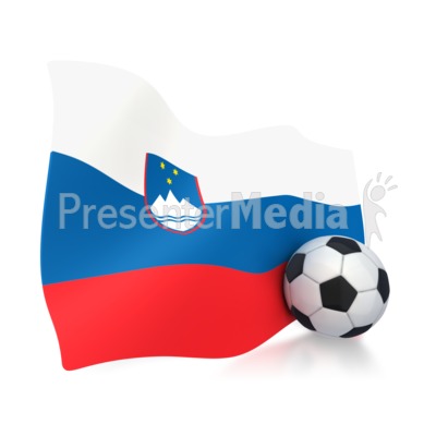 Slovenia Flag With Soccer Ball Presentation clipart