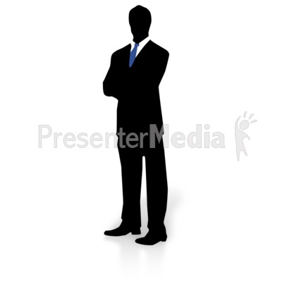 Silhouette of a Man in Suit and Tie Presentation clipart