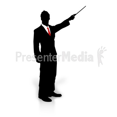 Businessman Silhouette Point Presentation clipart