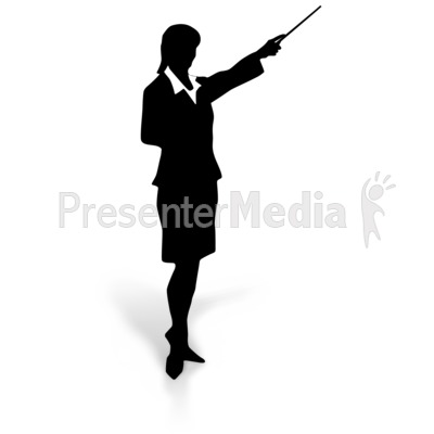 Businesswoman Silhouette Point Presentation clipart