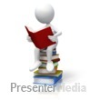 Stick Figure Sitting On Books Presentation clipart