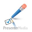 Pencil Drawing Blue Check Mark Presentation clipart